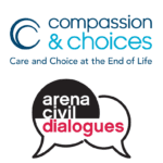 Arena stage and compassion and choices logos